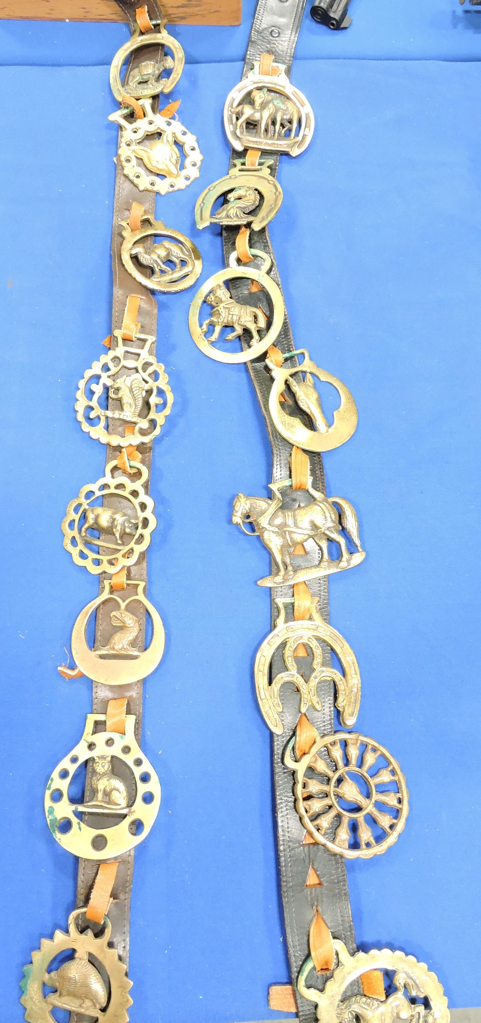 Lot of 16 brass horse harness pieces (1 of 1)