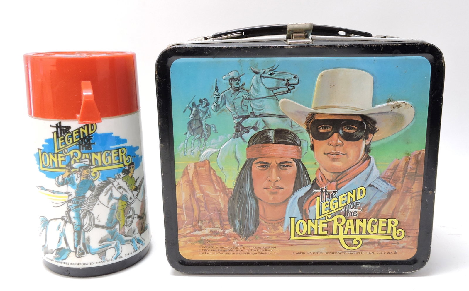 Legend of the Lone Ranger lunch box and: thermos