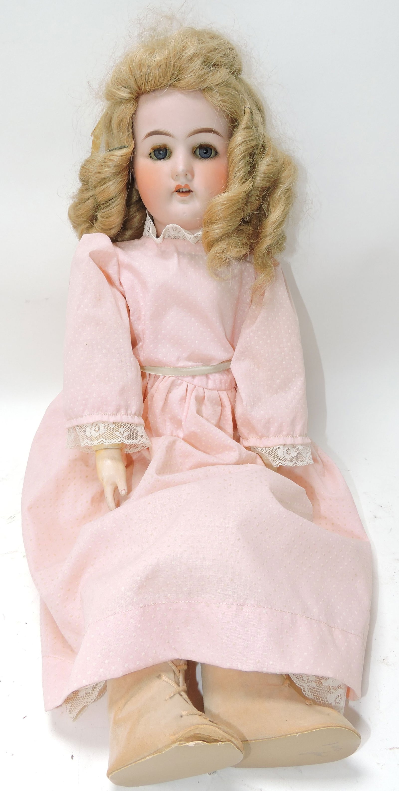 German B-5 bisque head doll, 22" (1 of 2)