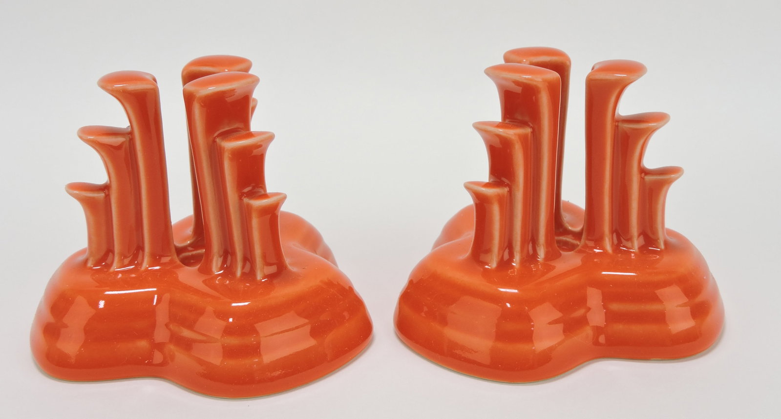 Fiesta Post 86 pair of pyramid candle: holders, poppy, 540/600