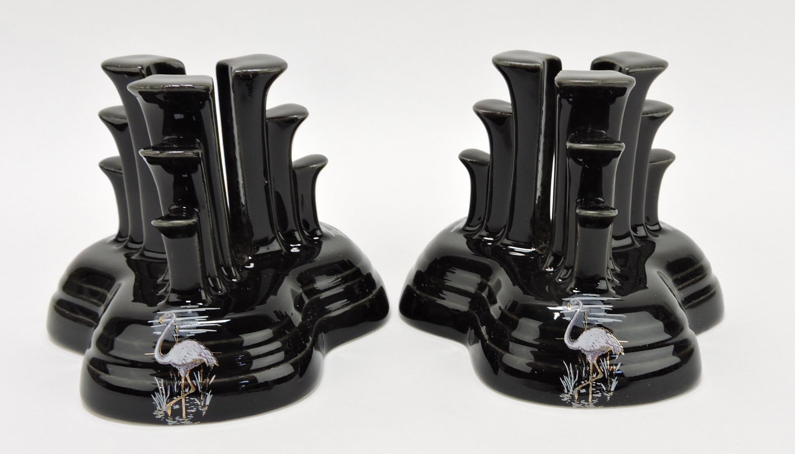 Fiesta Post 86 pair of pyramid candle: holders, Moon Over Miami