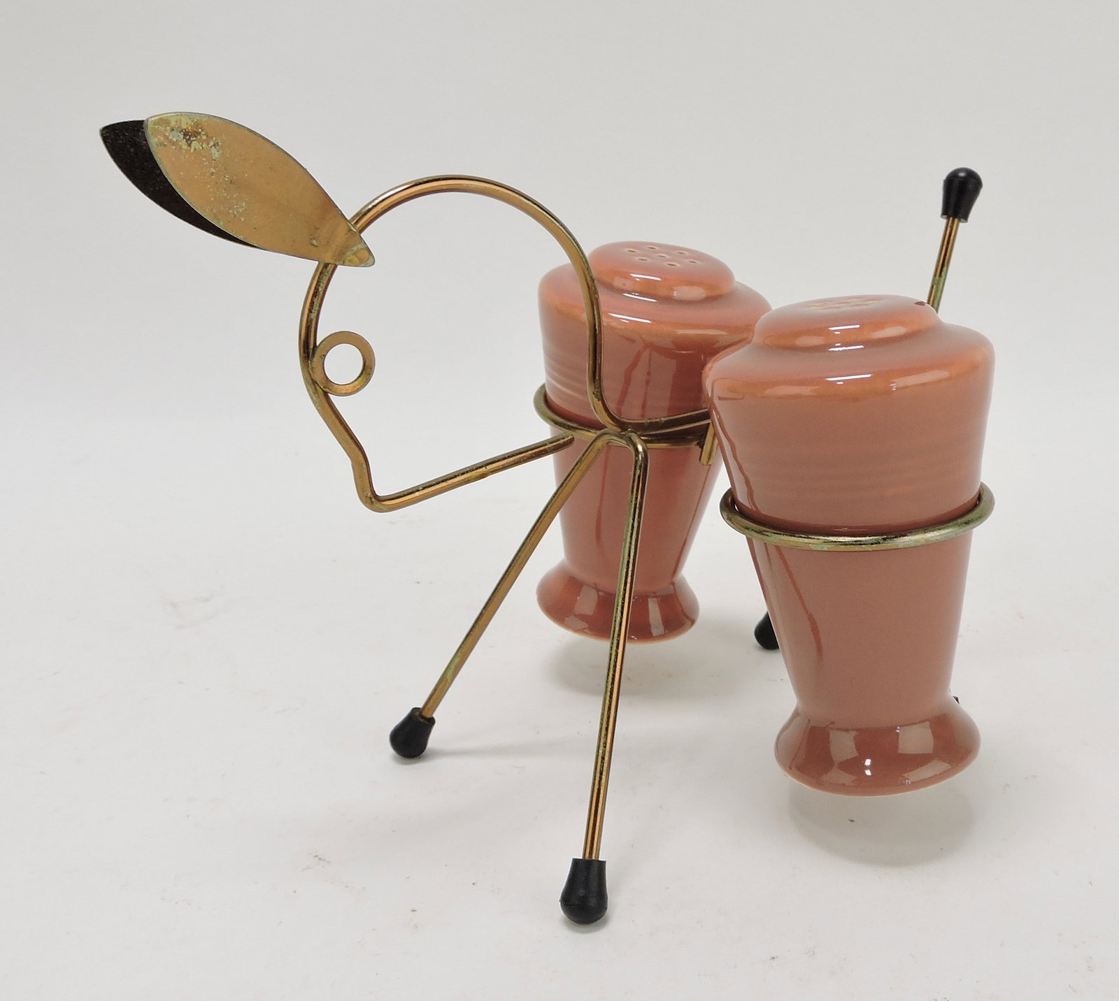 Harlequin salt & pepper with wire donkey: holder
