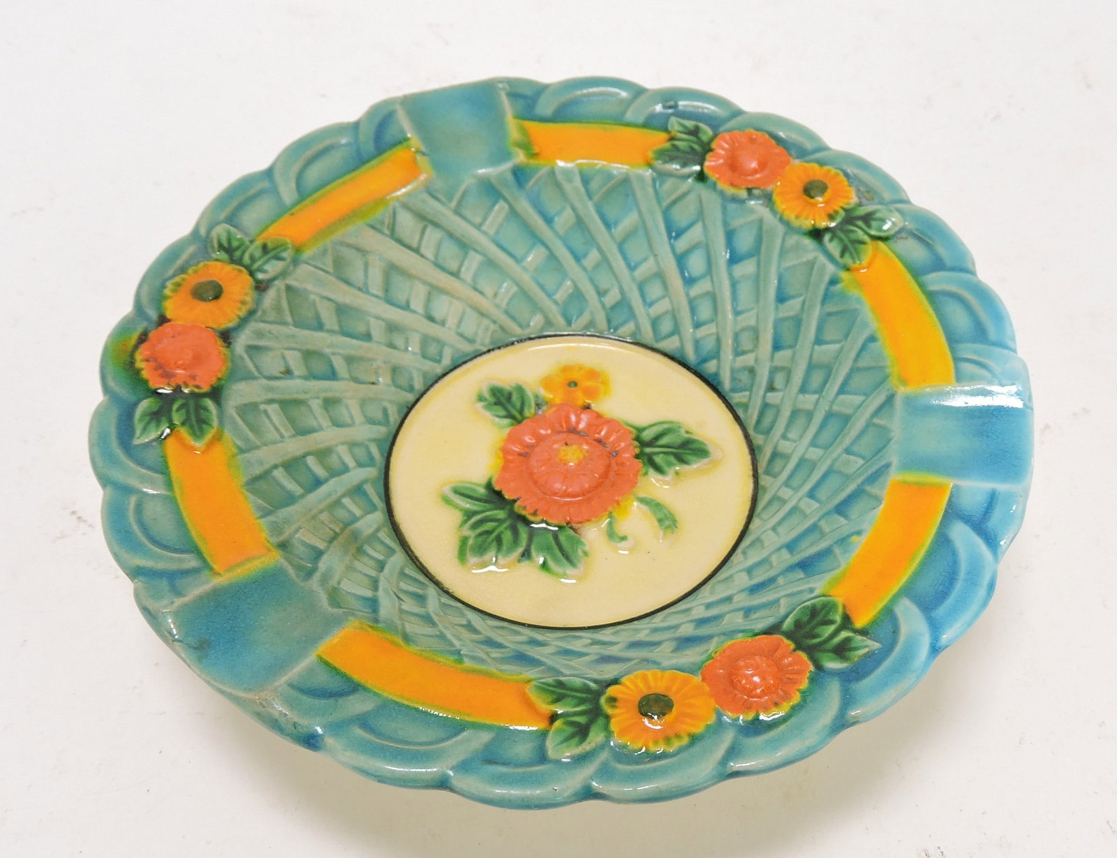 Harlequin Maruto basketweave ashtray,: Japan