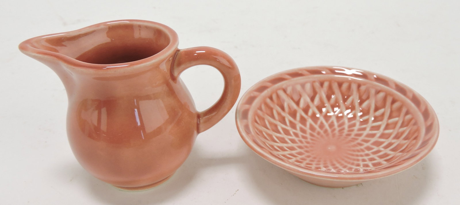 Harlequin individual creamer and nut cup: set, rose
