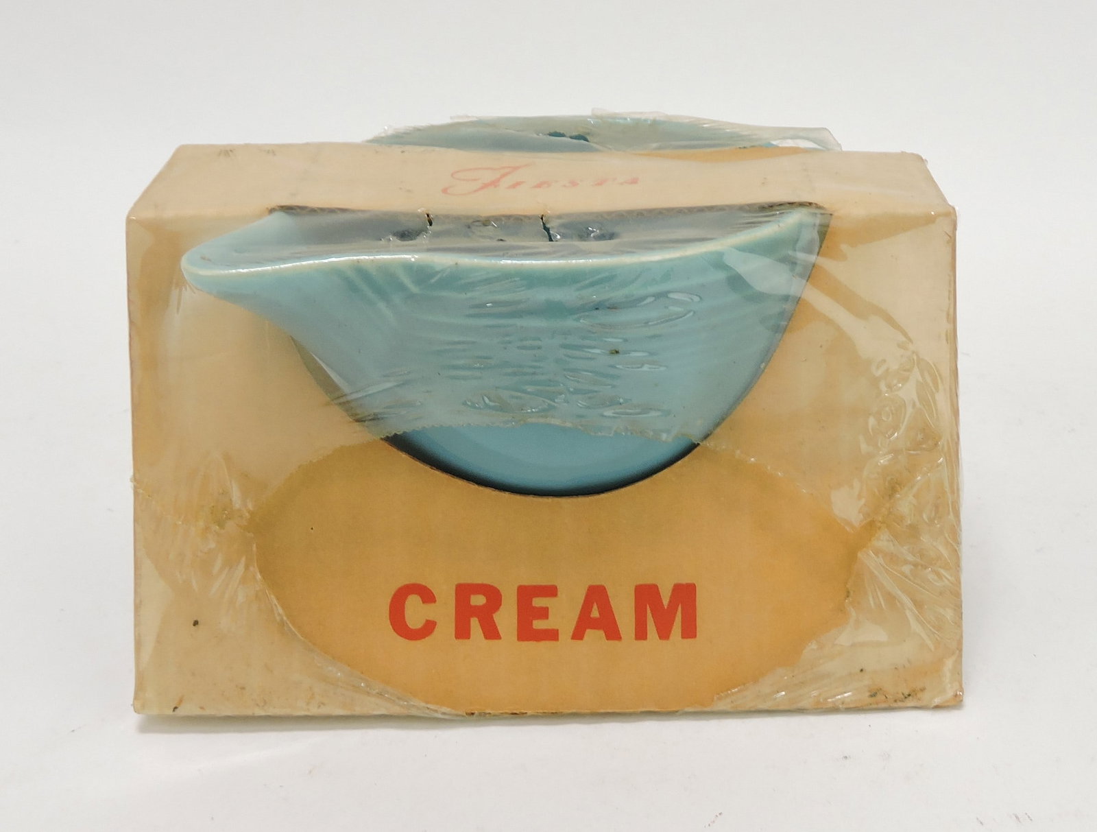 Fiesta creamer, turquoise, in original: package
