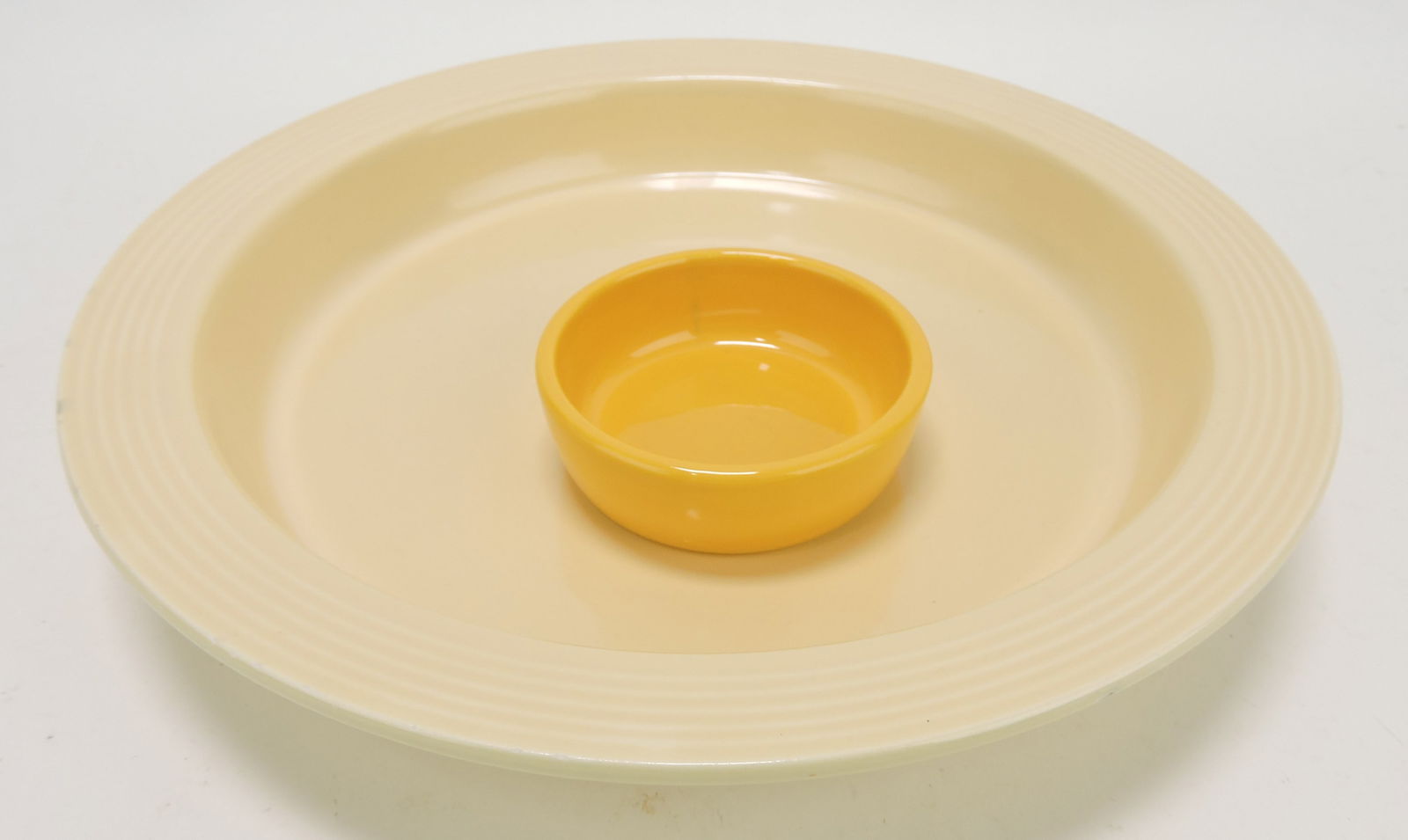 Fiesta relish tray base, ivory, rim nick and (1 of 1)