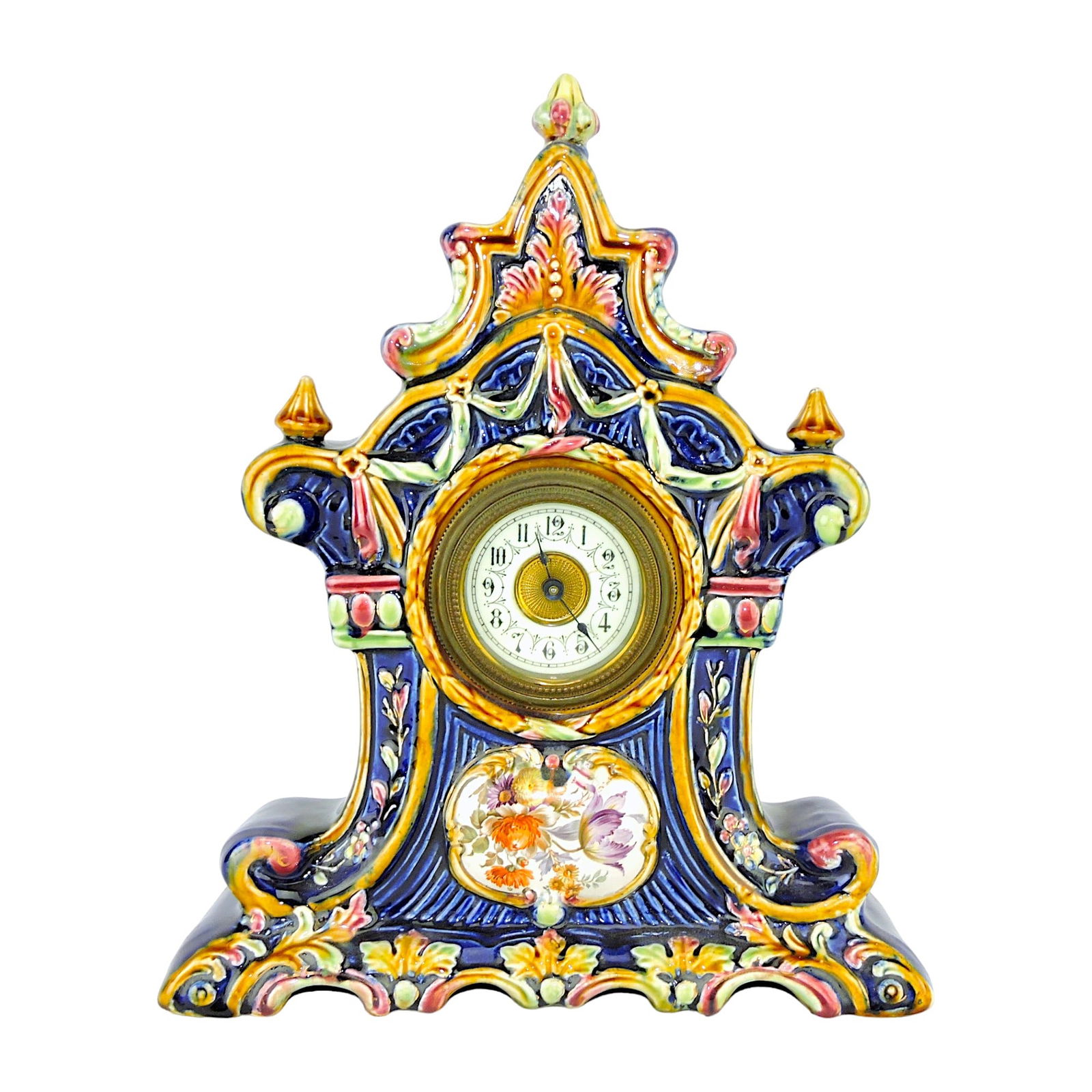 English Majolica Rococo Style Mantle (1 of 2)