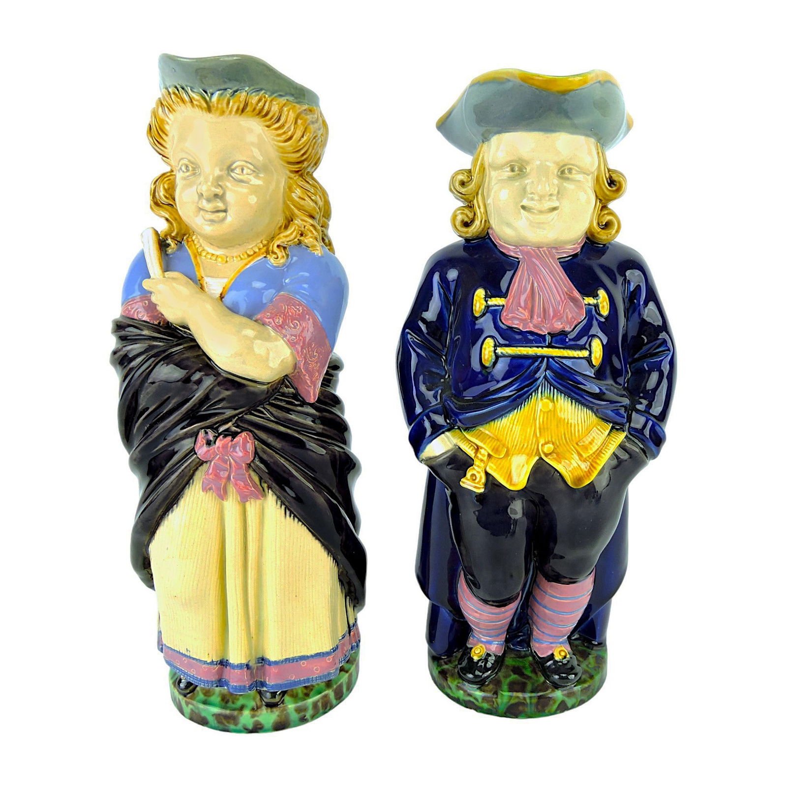 Pair of Minton Majolica Toby Jugs (1 of 4)