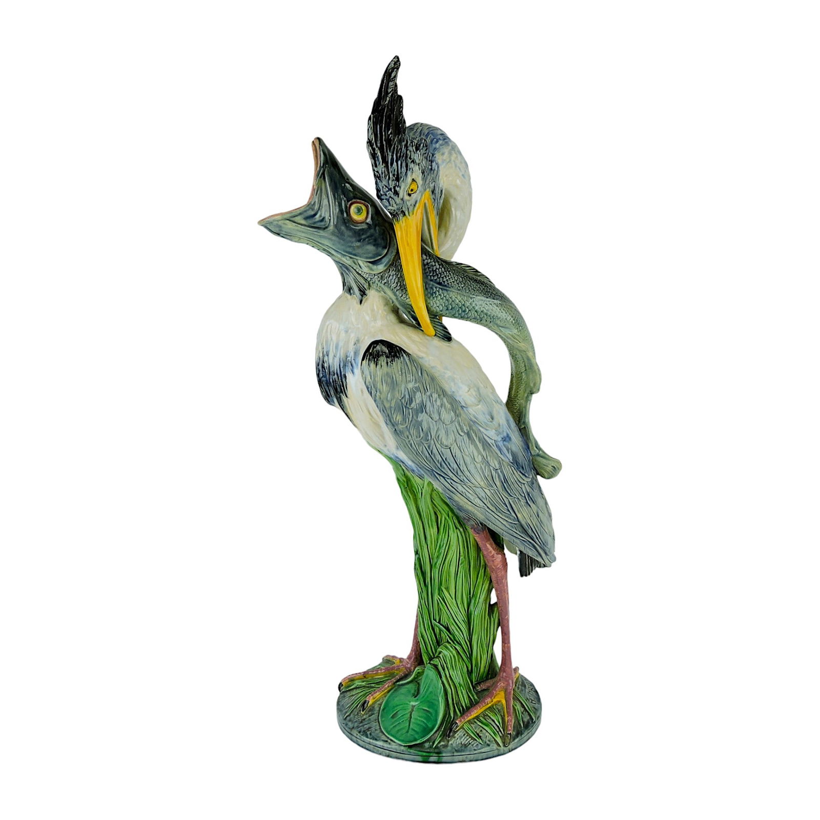 Large Minton Majolica Heron and (1 of 4)