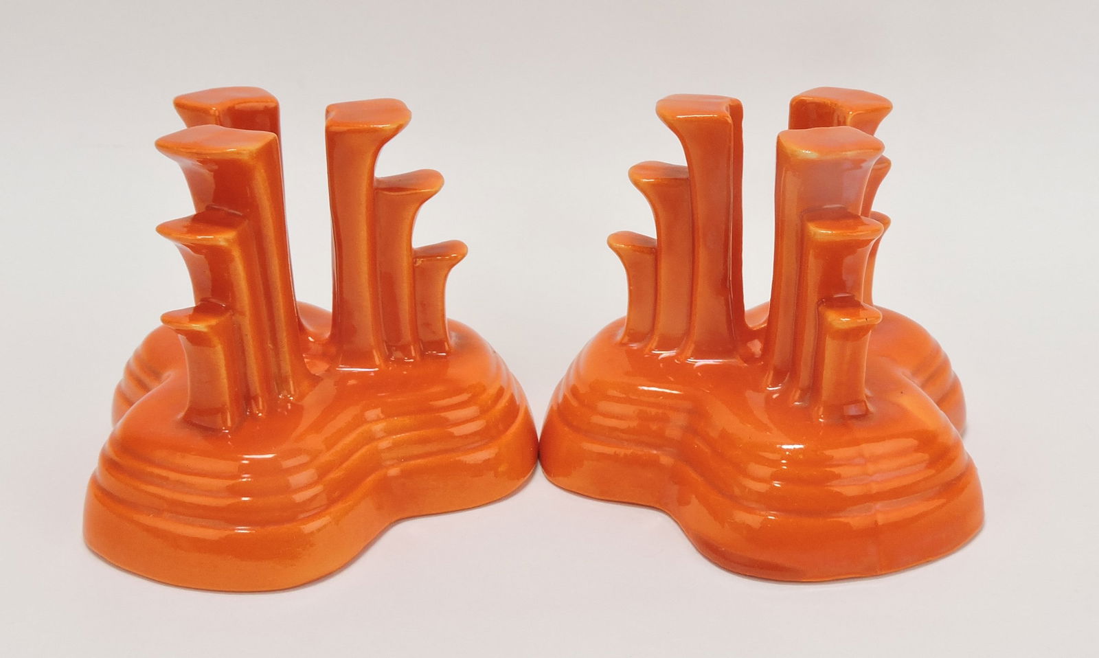 Fiesta pair of tripod candle holders, (1 of 1)