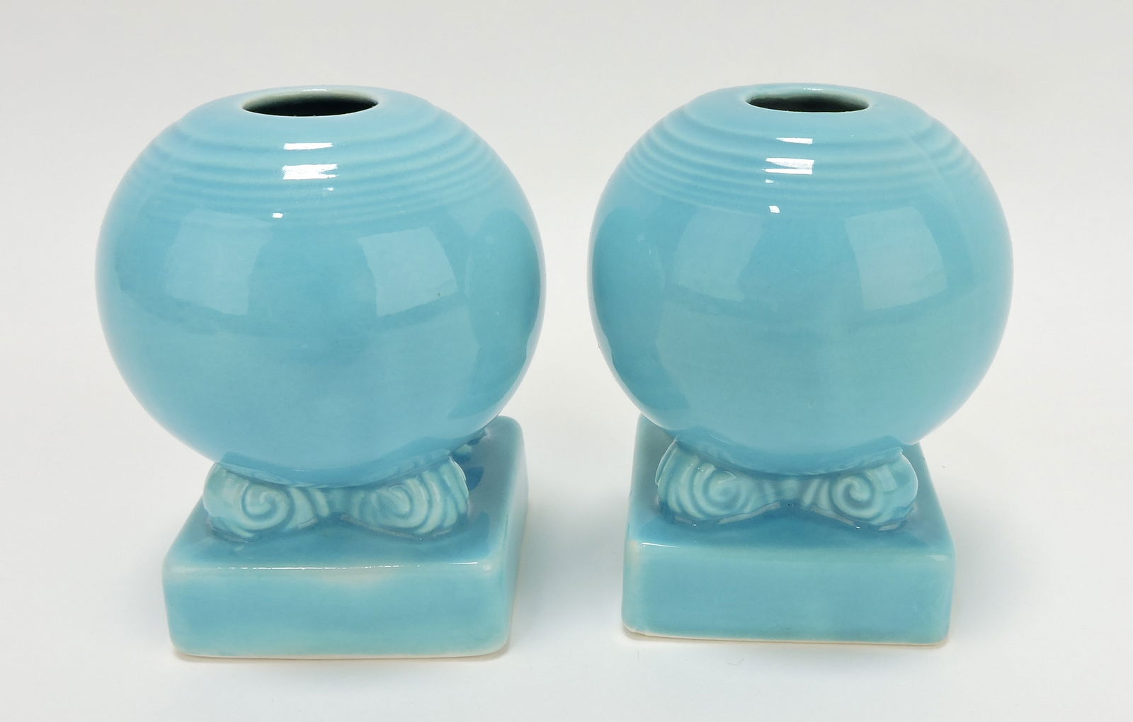 Fiesta pair of bulb candle holders,: turquoise