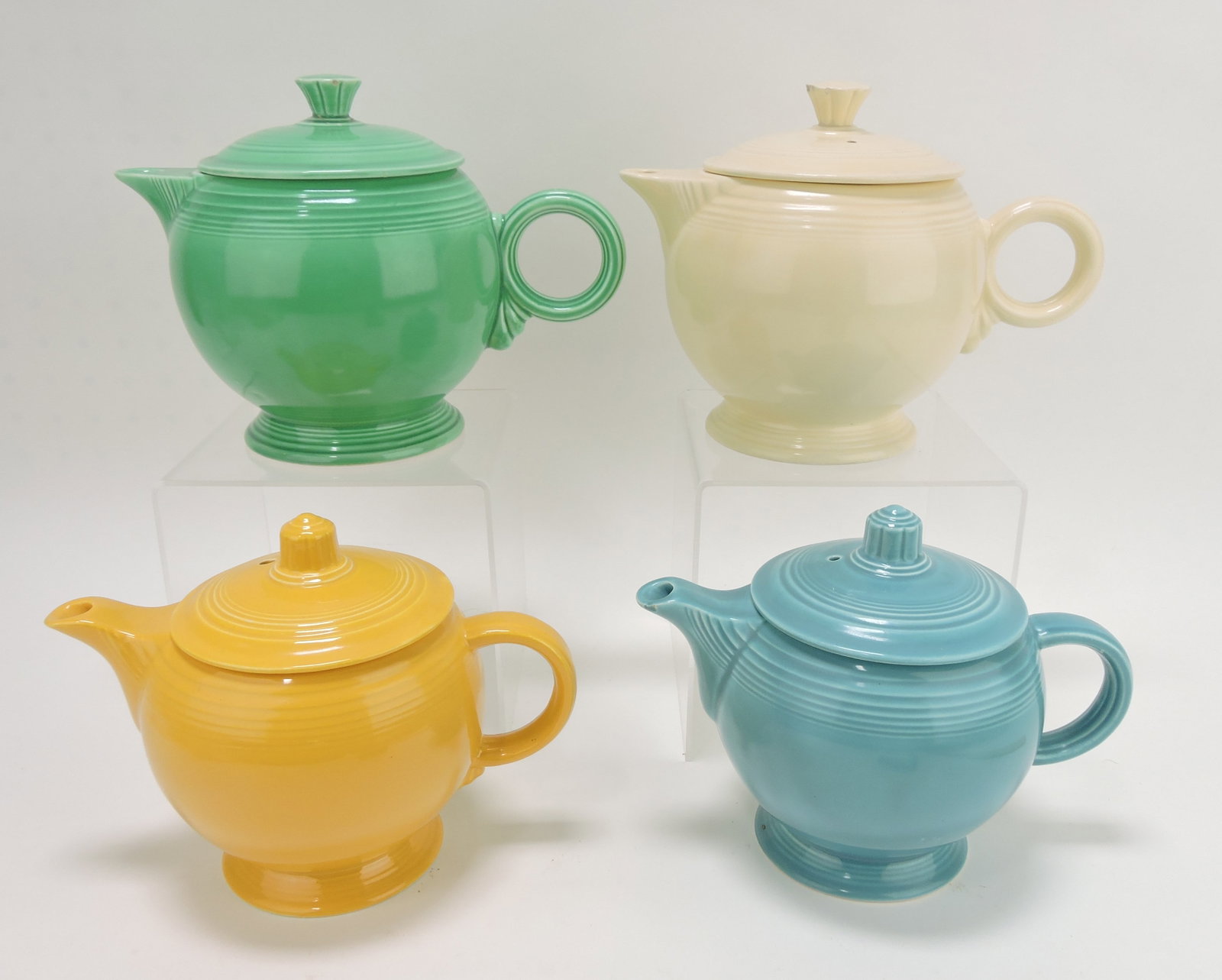 Fiesta lot of 4 teapots, various: condition