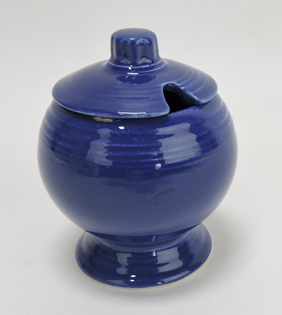 Fiesta mustard, cobalt, rim chip to (1 of 1)