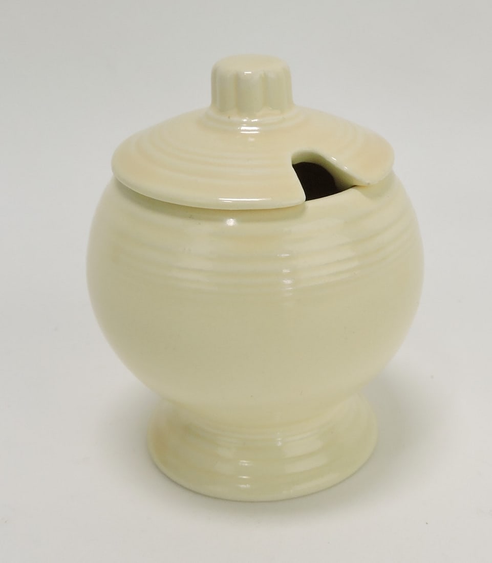 Fiesta mustard, ivory, minor rim nick to lid (1 of 1)