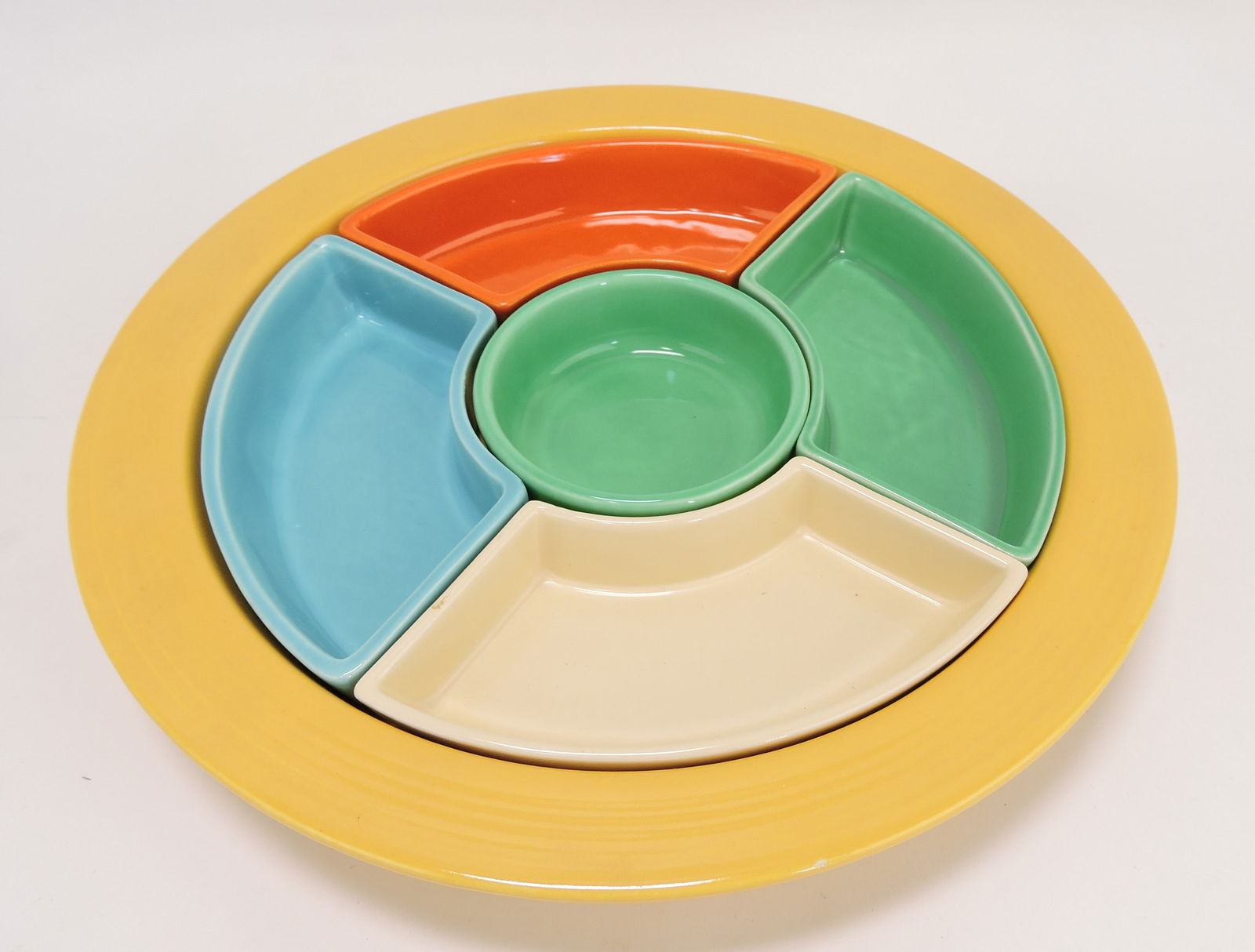 Fiesta relish tray, rim nick to ivory (1 of 1)