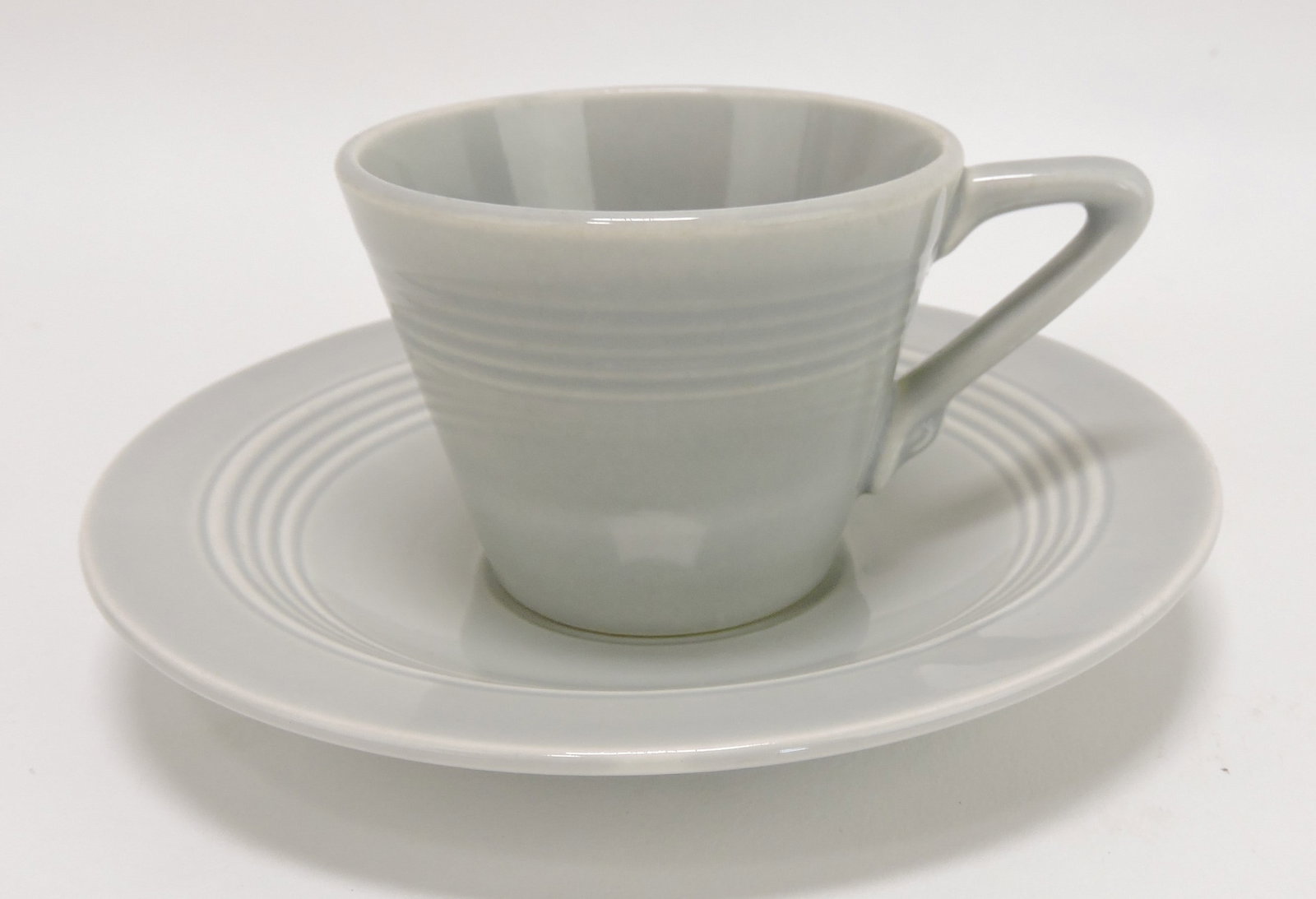 Harlequin demitasse cup and saucer,: gray