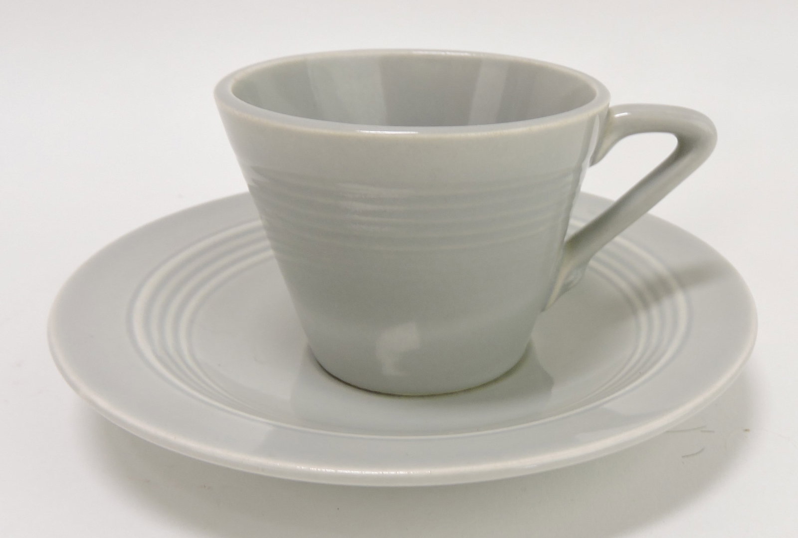 Harlequin demitasse cup and saucer,: gray