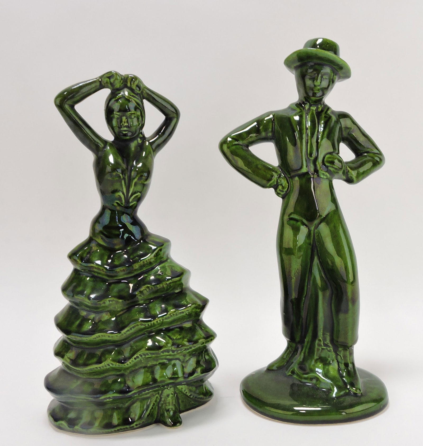 Ceramic pair of Harlequin dancers, (1 of 1)