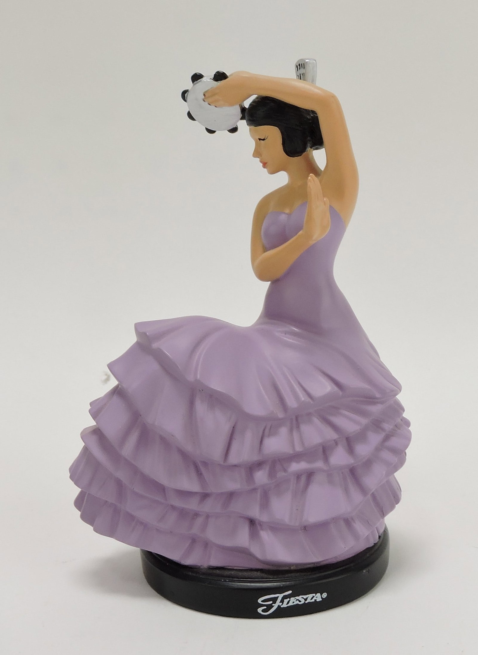 Ceramic go along resin dancing lady,: 6 1/2", lilac