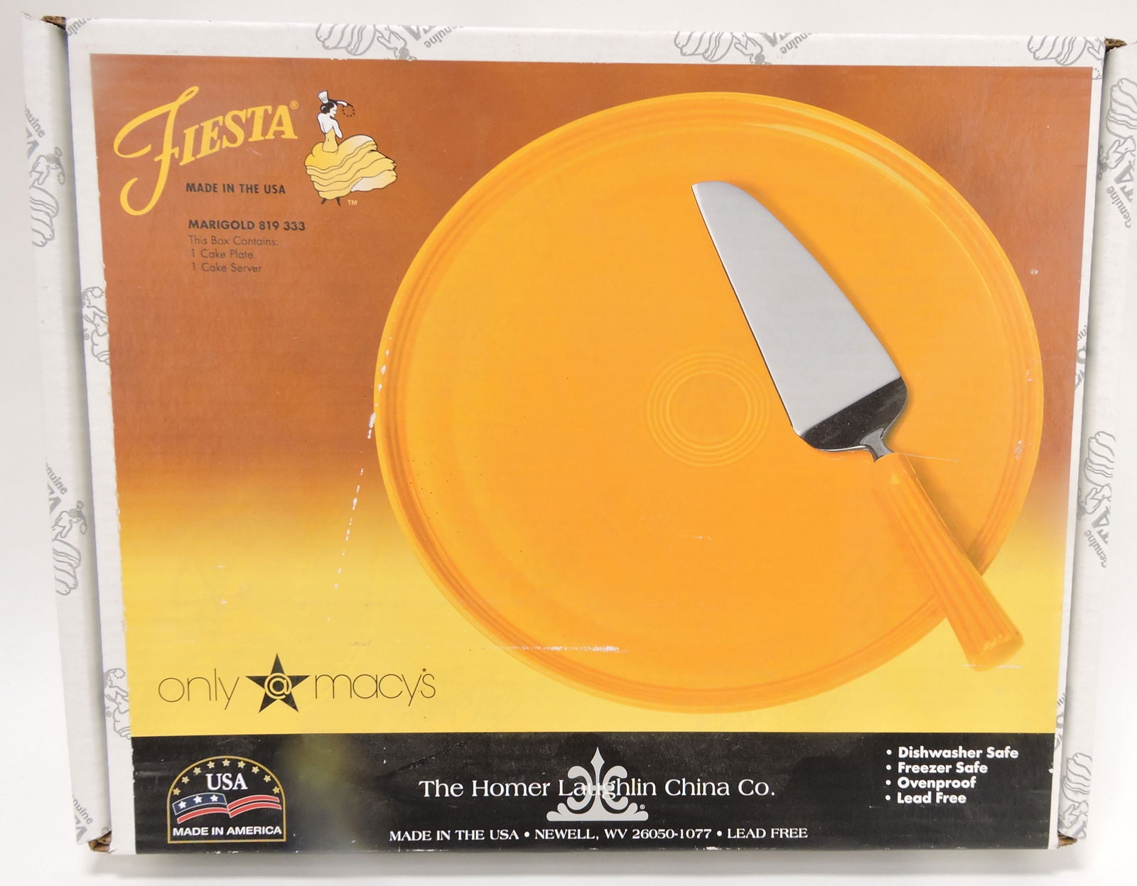 Fiesta Post 86 marigold cake plate and (1 of 1)