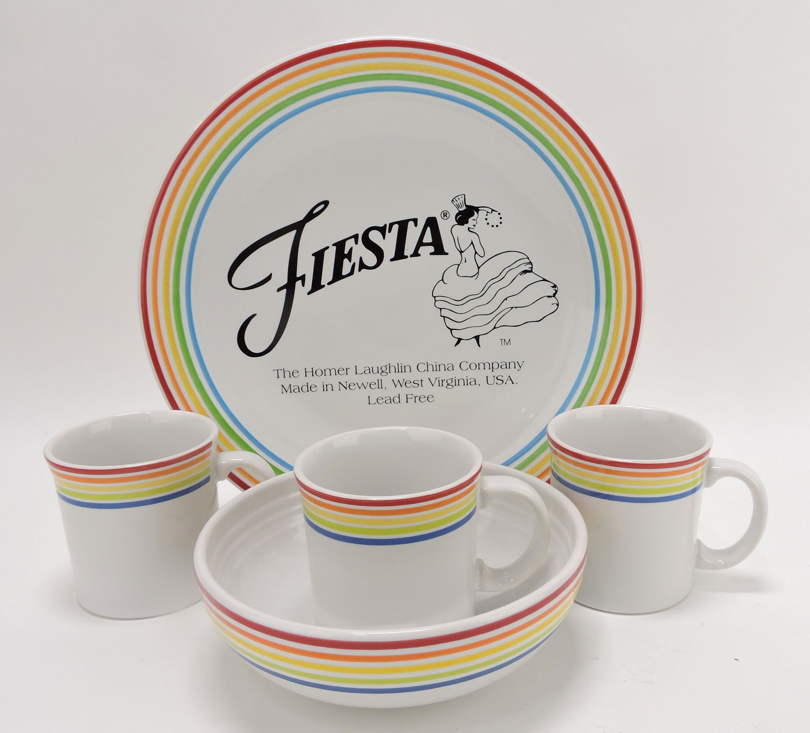 Fiesta Post 86 lot of 5 pcs with stripes: .