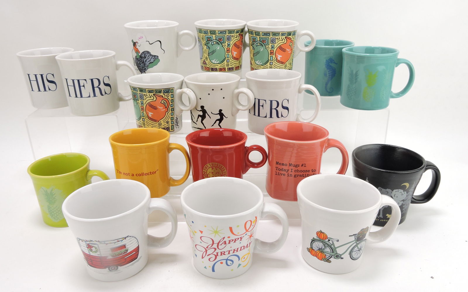 Fiesta Post 86 lot of 18 mugs with decals: .
