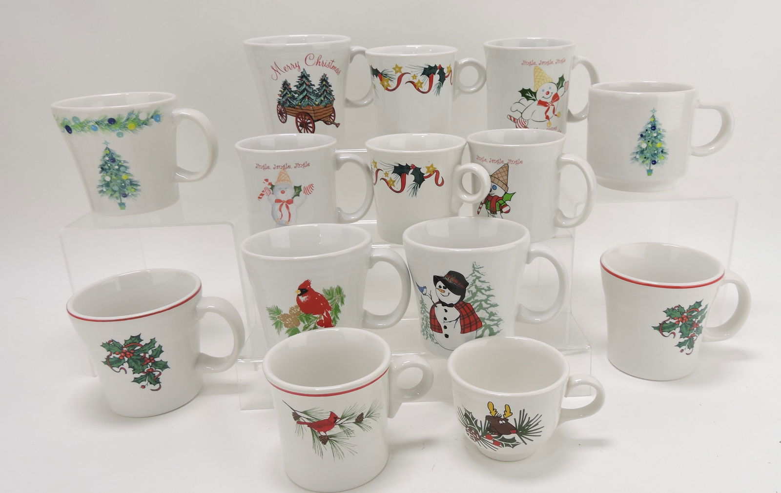 Fiesta Post 86 lot of 14 Christmas mugs: .