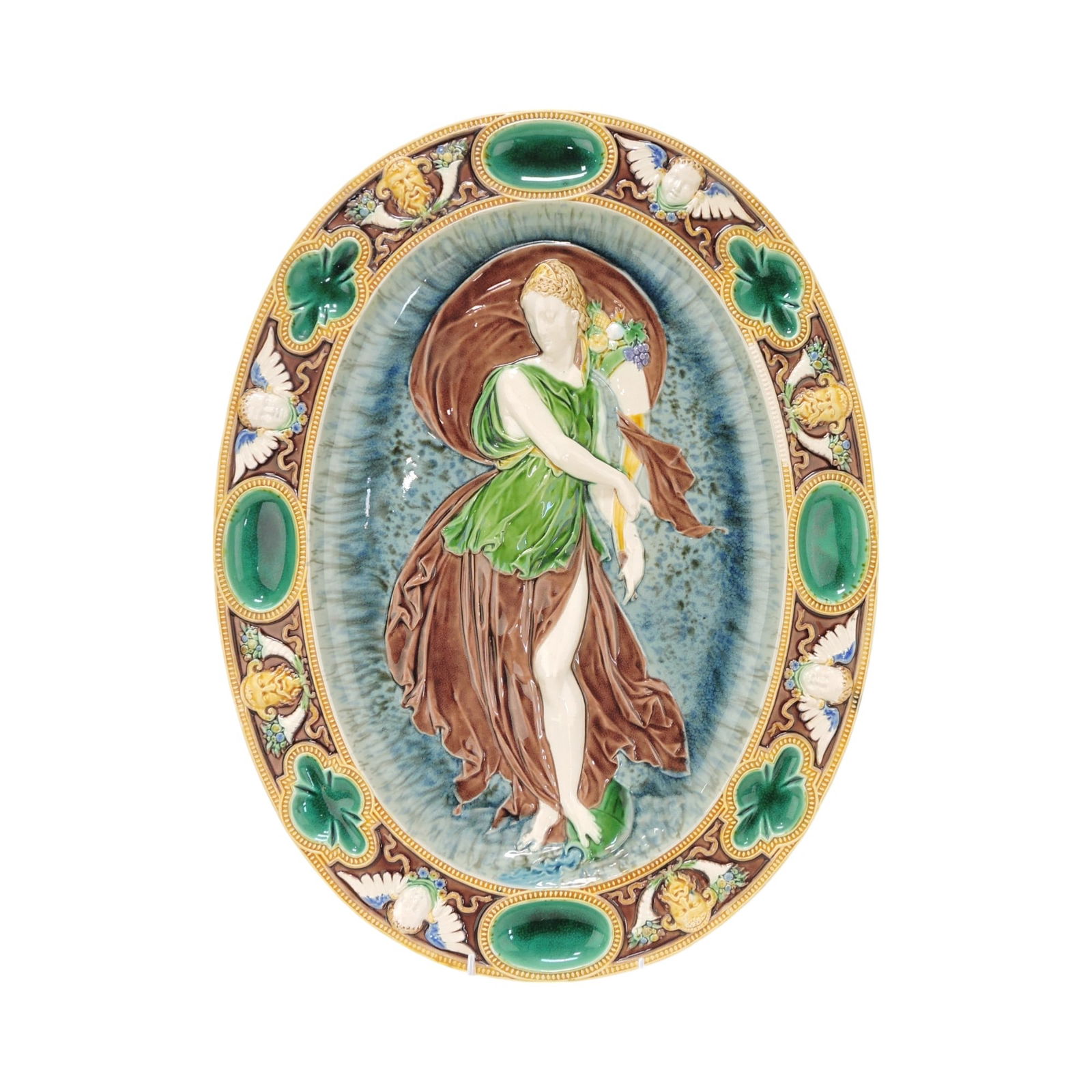 Minton majolica plaque Renaissance (1 of 2)