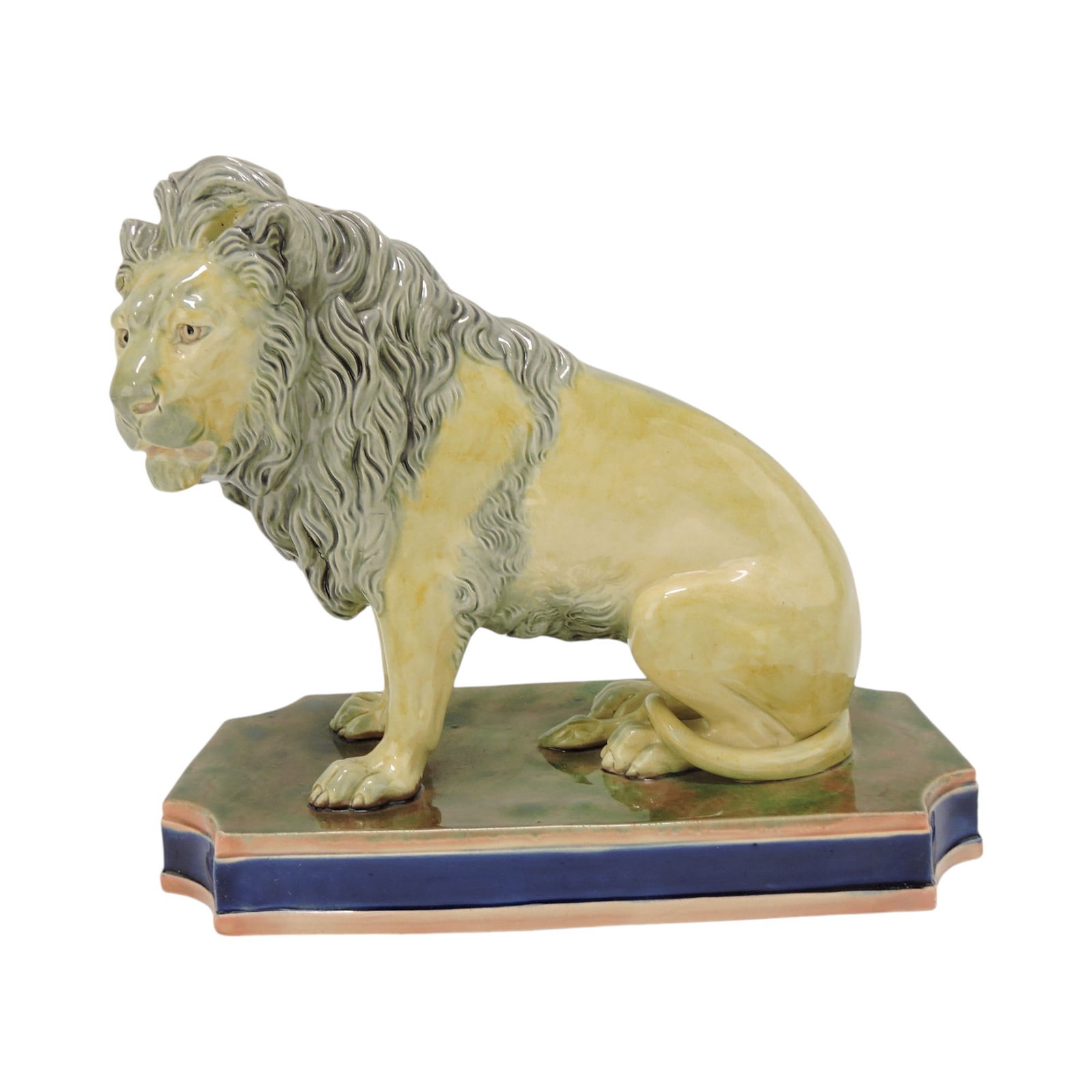 Copeland majolica figure of a lion (1 of 3)