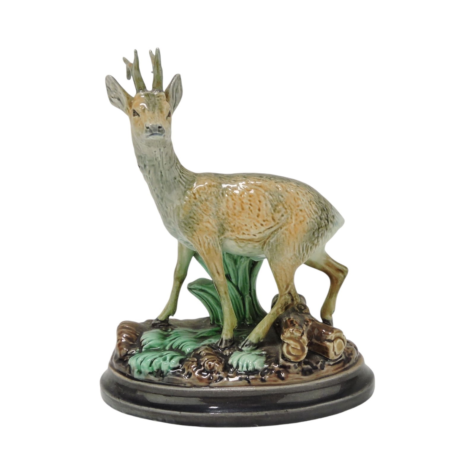 Rare Hugo Lonitz majolica figure of (1 of 3)