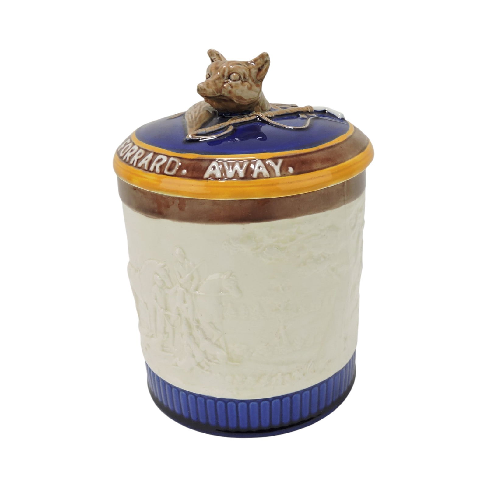 Wedgwood majolica 'Fox Hunt' humidor, (1 of 2)