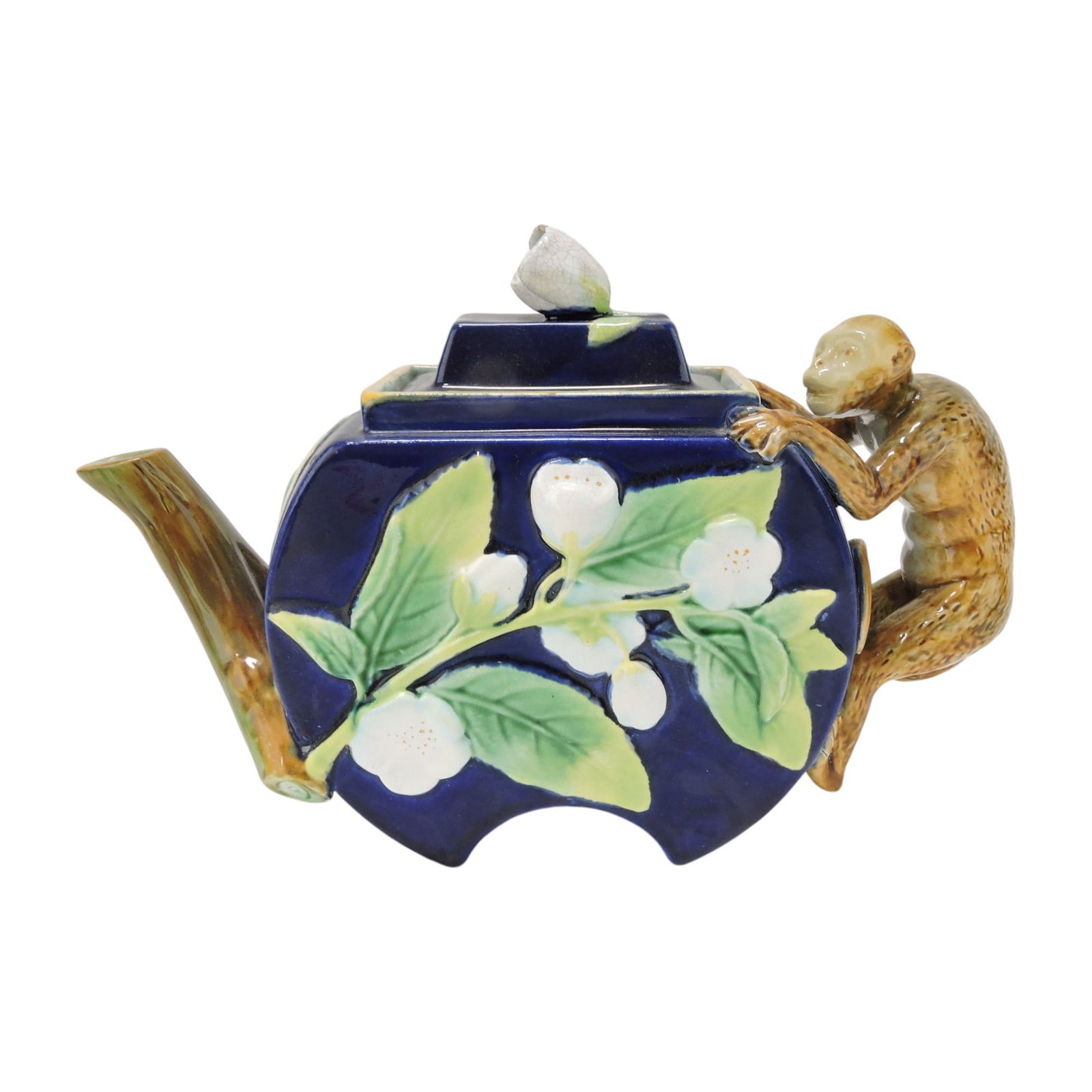 George Jones majolica cobalt teapot (1 of 4)