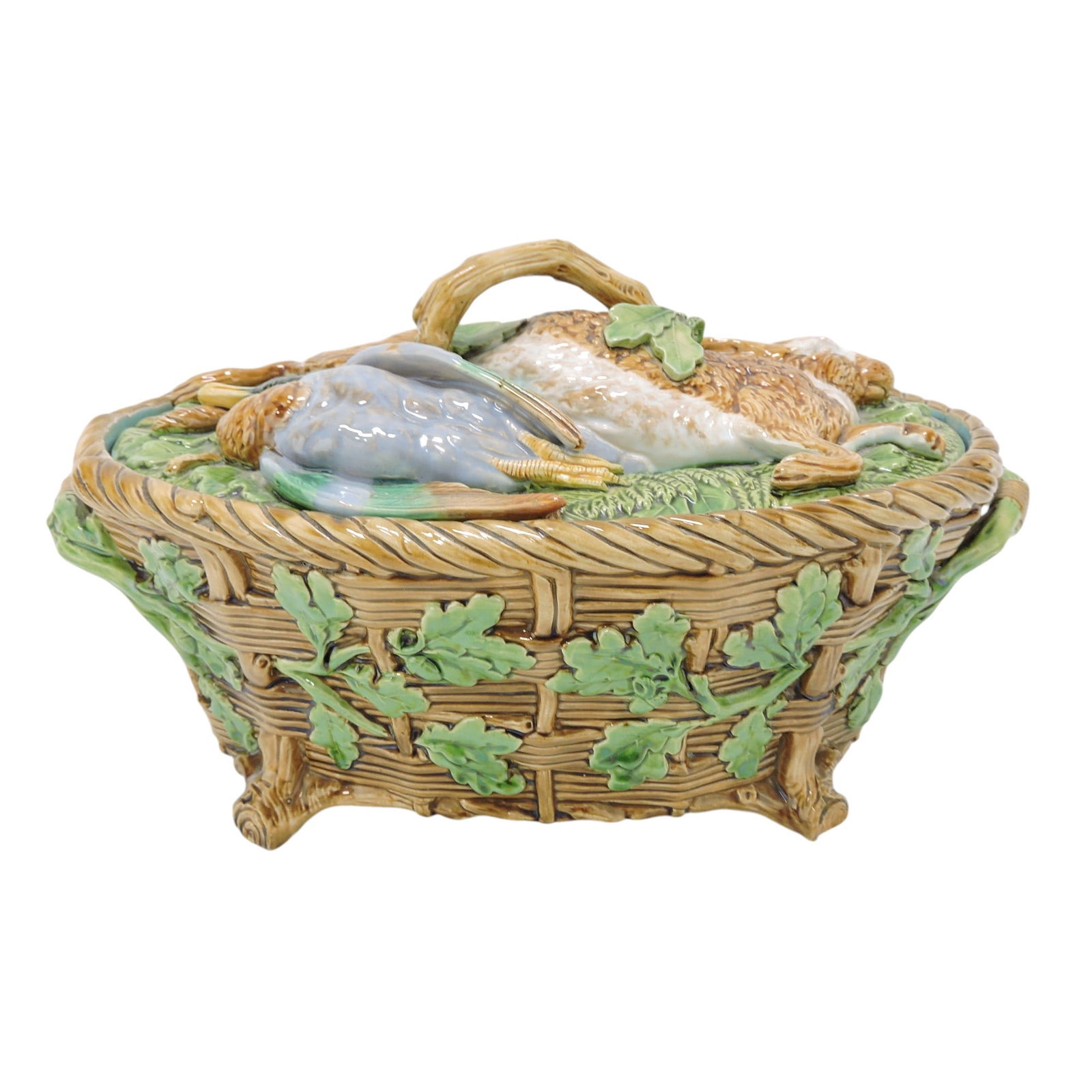 Minton majolica game dish, (1 of 4)