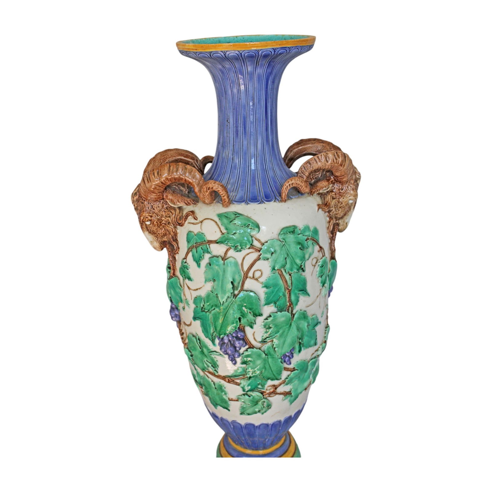 Minton majolica Queens vase c.1865, (1 of 4)