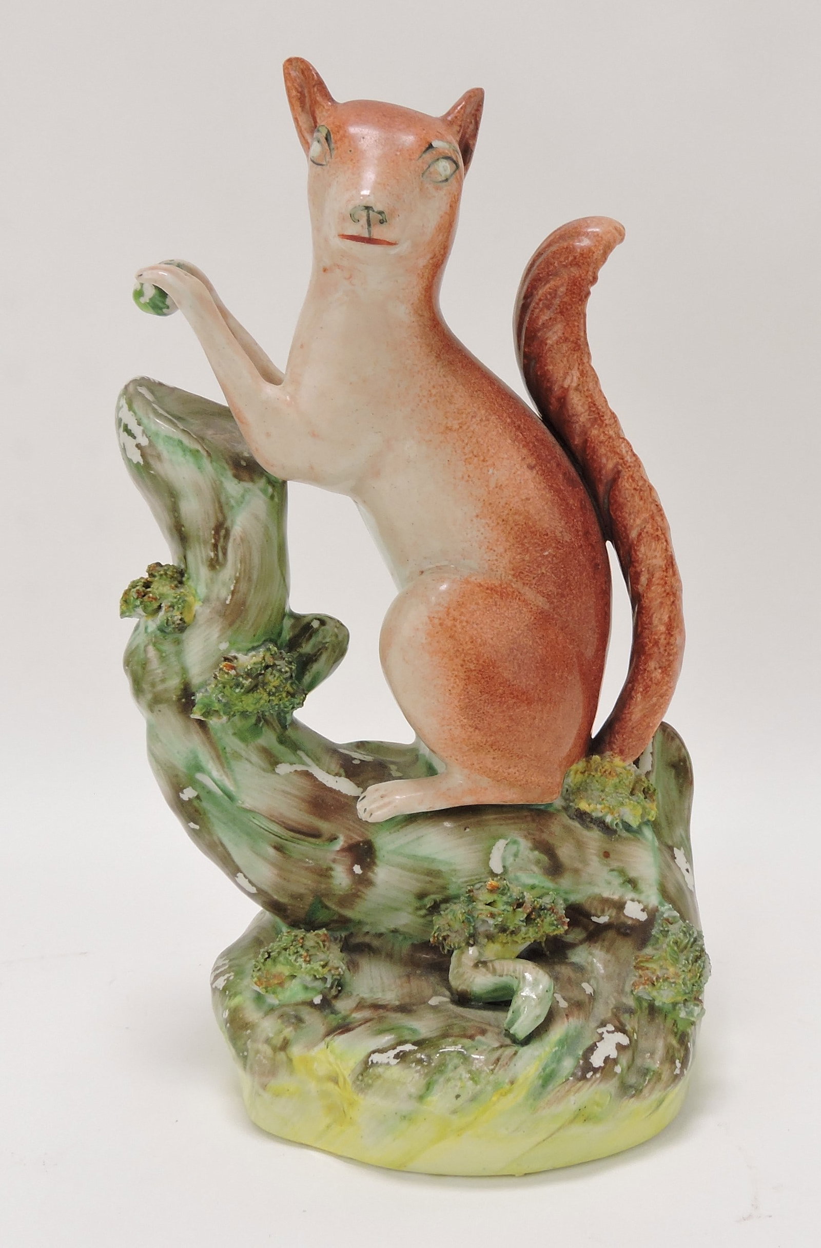 Staffordshire figure of a squirrel, 9": .