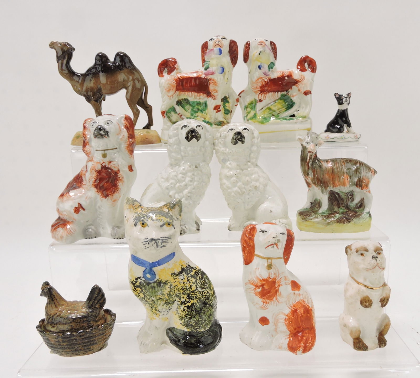 Staffordshire lot of 12 small animals, (1 of 1)