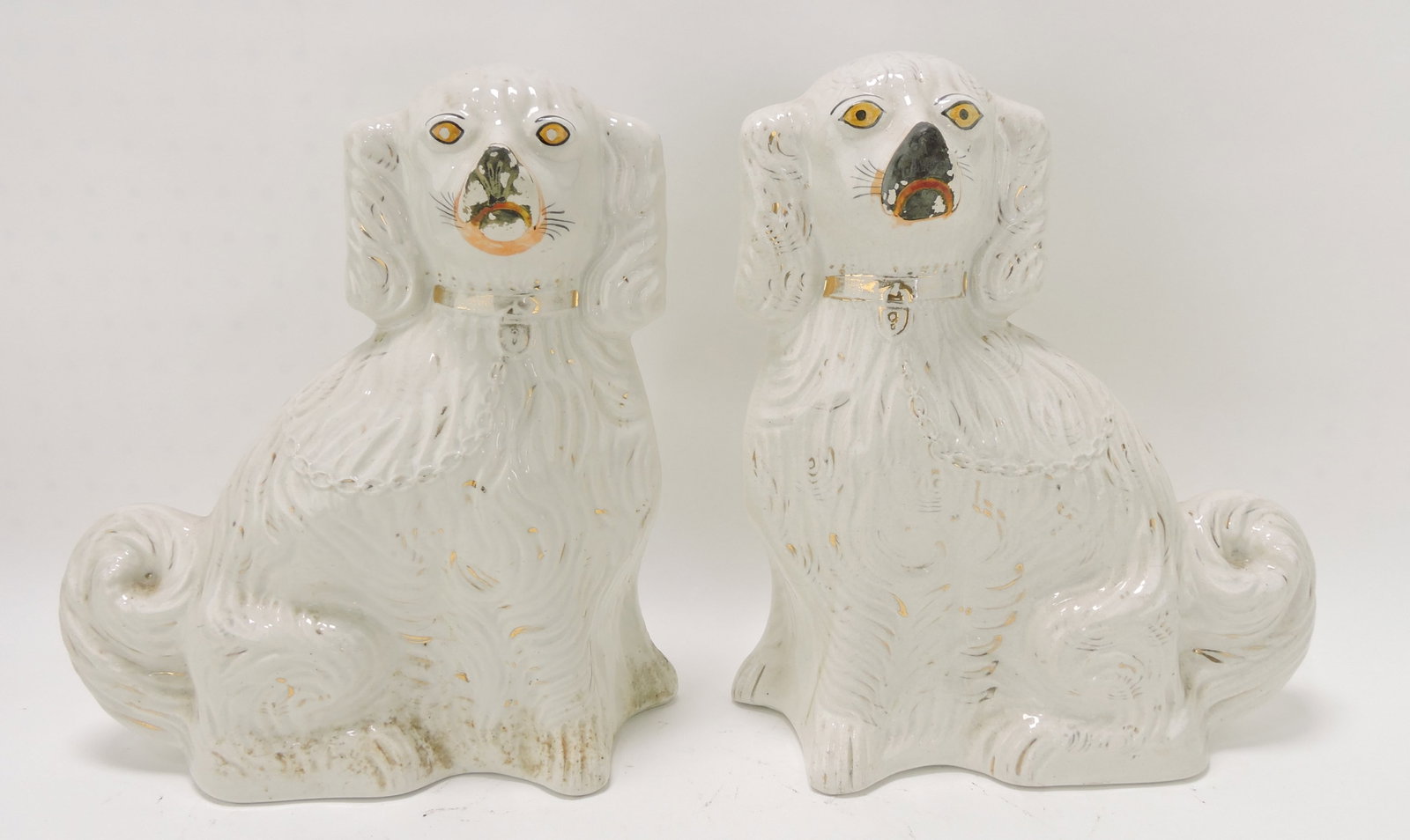 Staffordshire pair of spaniels, 13": .