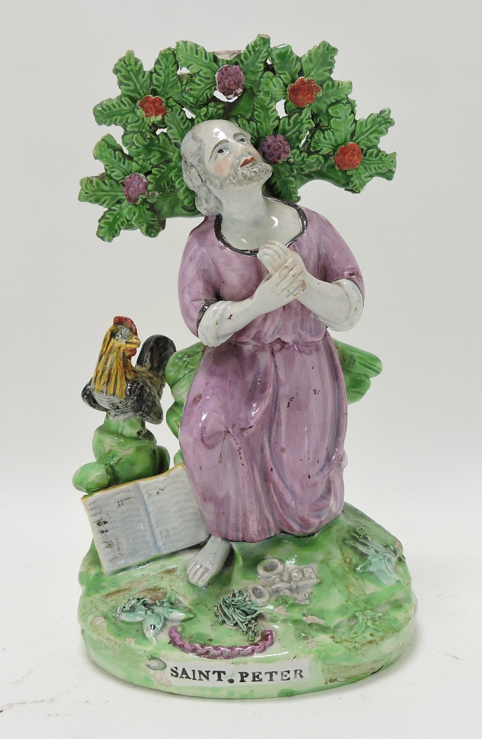 Staffordshire Pearlware St. Peter,: 9 1/2", some losses