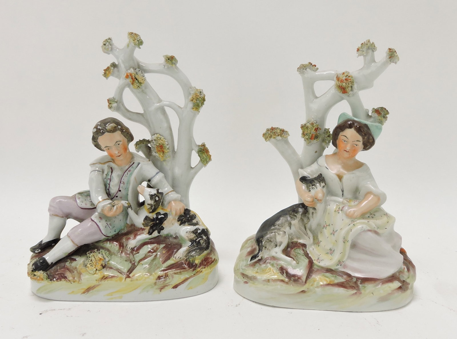 Staffordshire pair of figures, 7": .