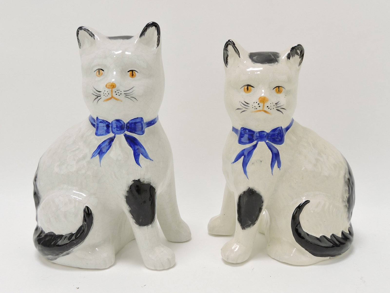 Staffordshire pair of cats, 8": .