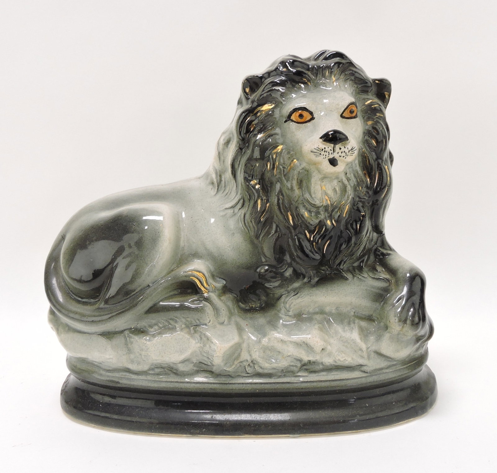 Staffordshire figure of a lion, 9 1/2": .