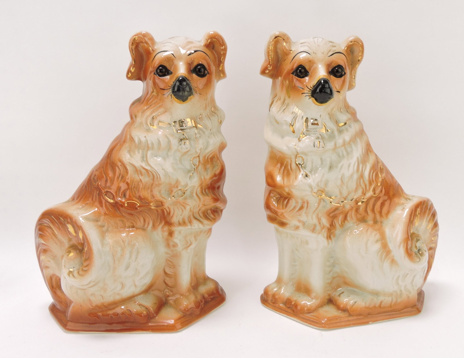 Staffordshire pair of dogs, 12 1/2": .