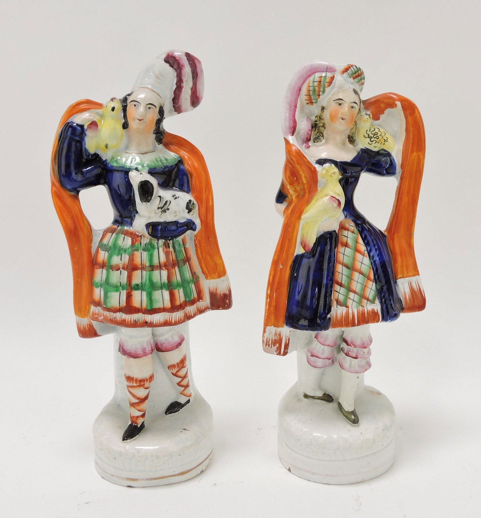 Staffordshire pair of figures, 9 1/2": .