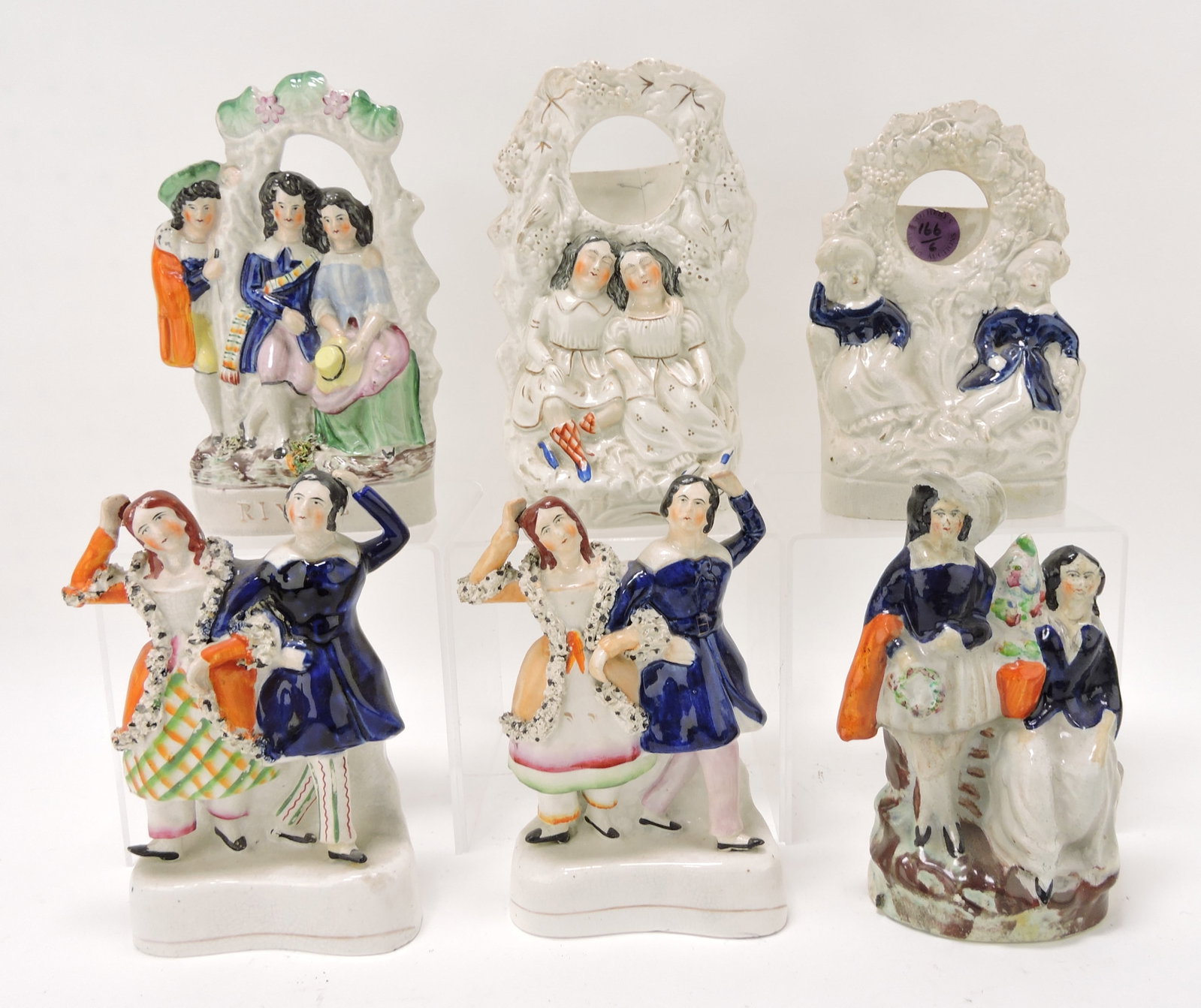 Staffordshire lot of 6 figures 7 to 8",: various condition