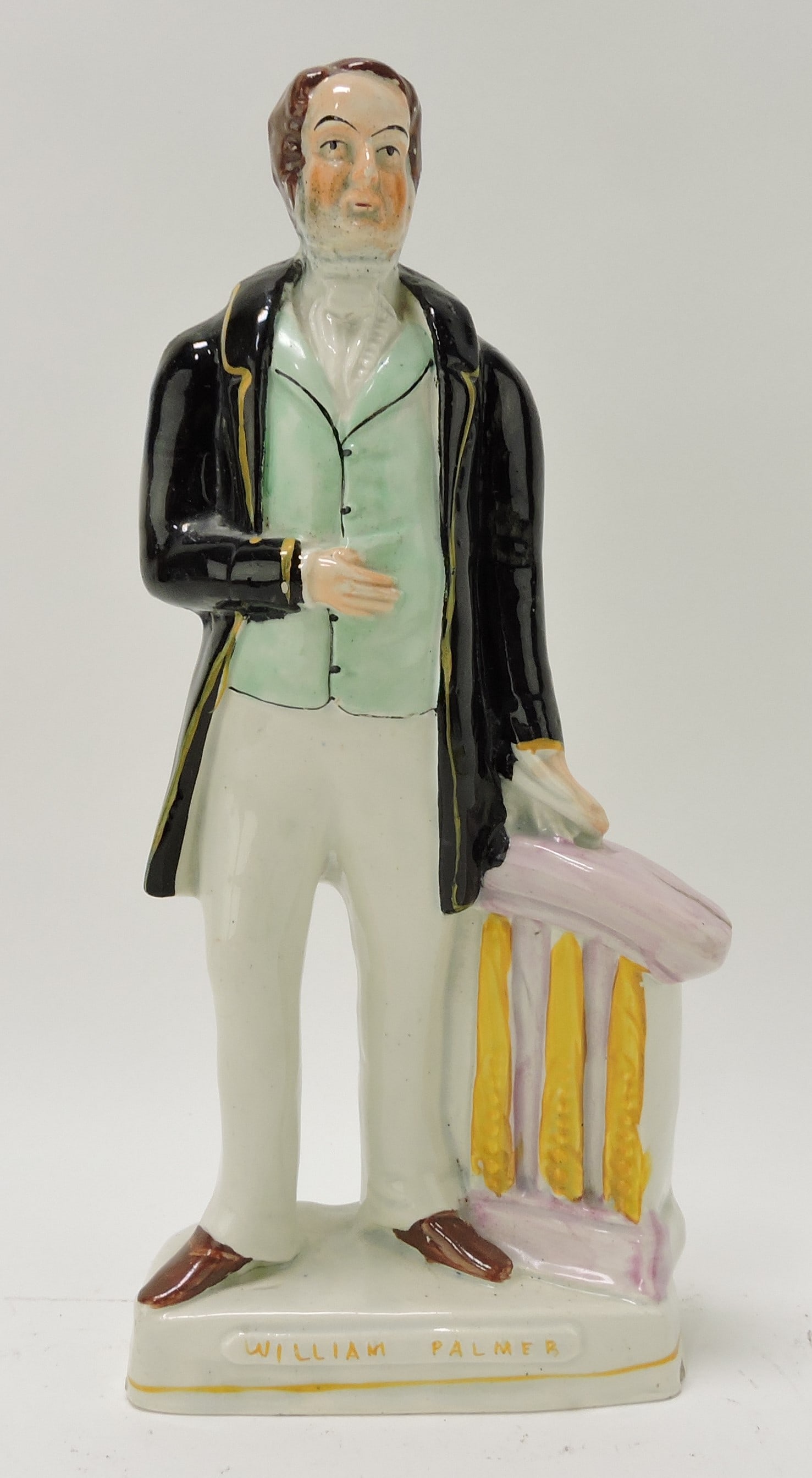 Staffordshire figure, William Palmer,: firing line, 11"