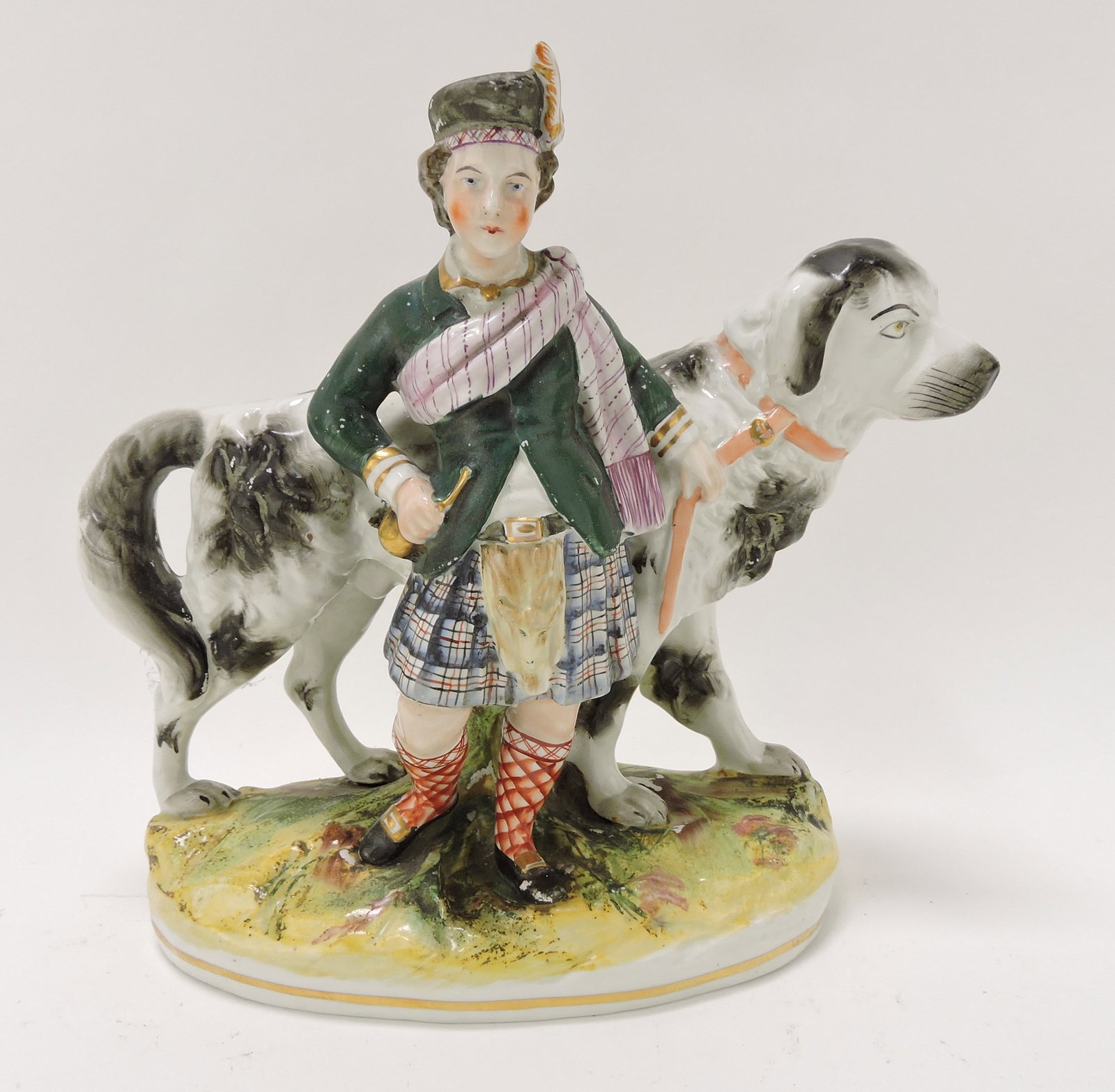 Staffordshire figure of Royal children: with dog, 10"