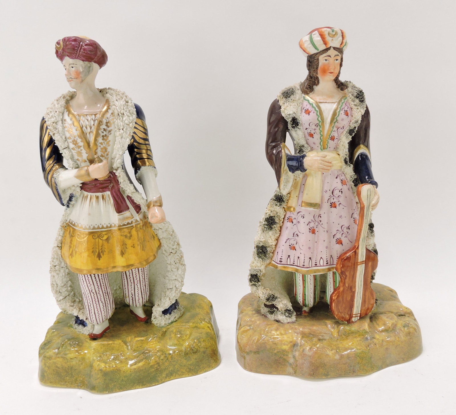 Staffordshire Pearlware pair of figures,: 12"