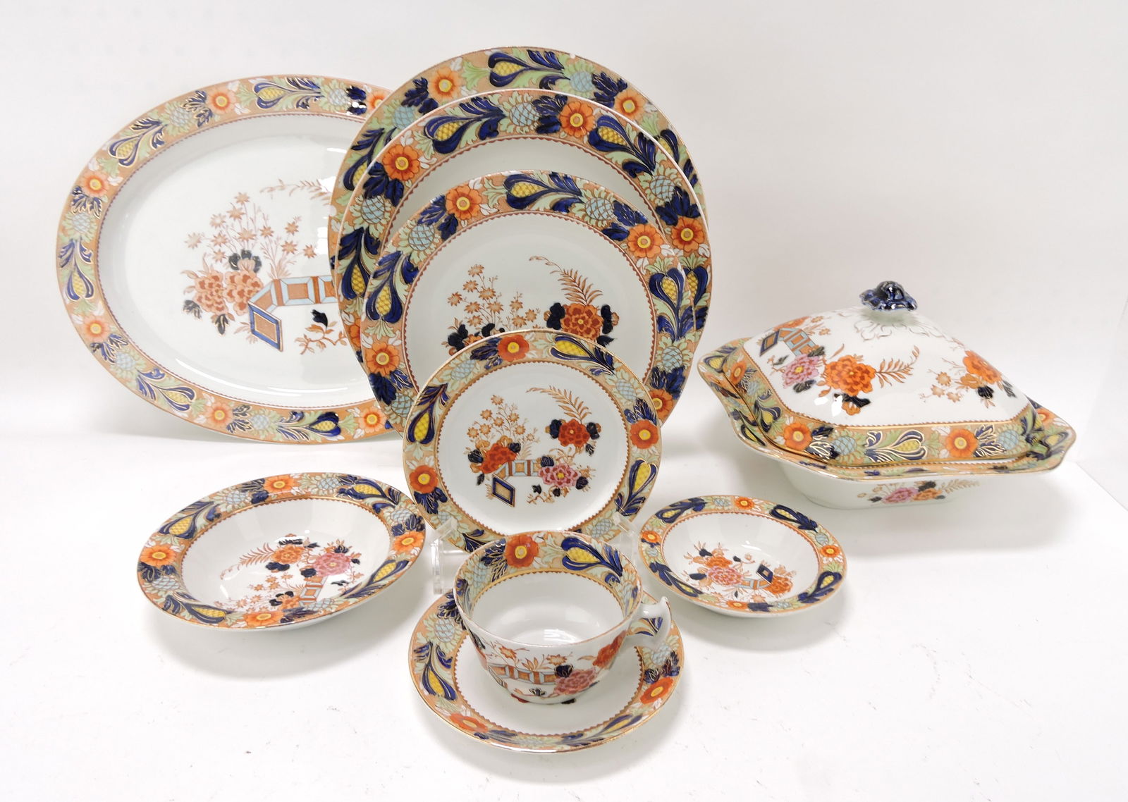 Woods Ware Wincanton Imari partial (1 of 1)
