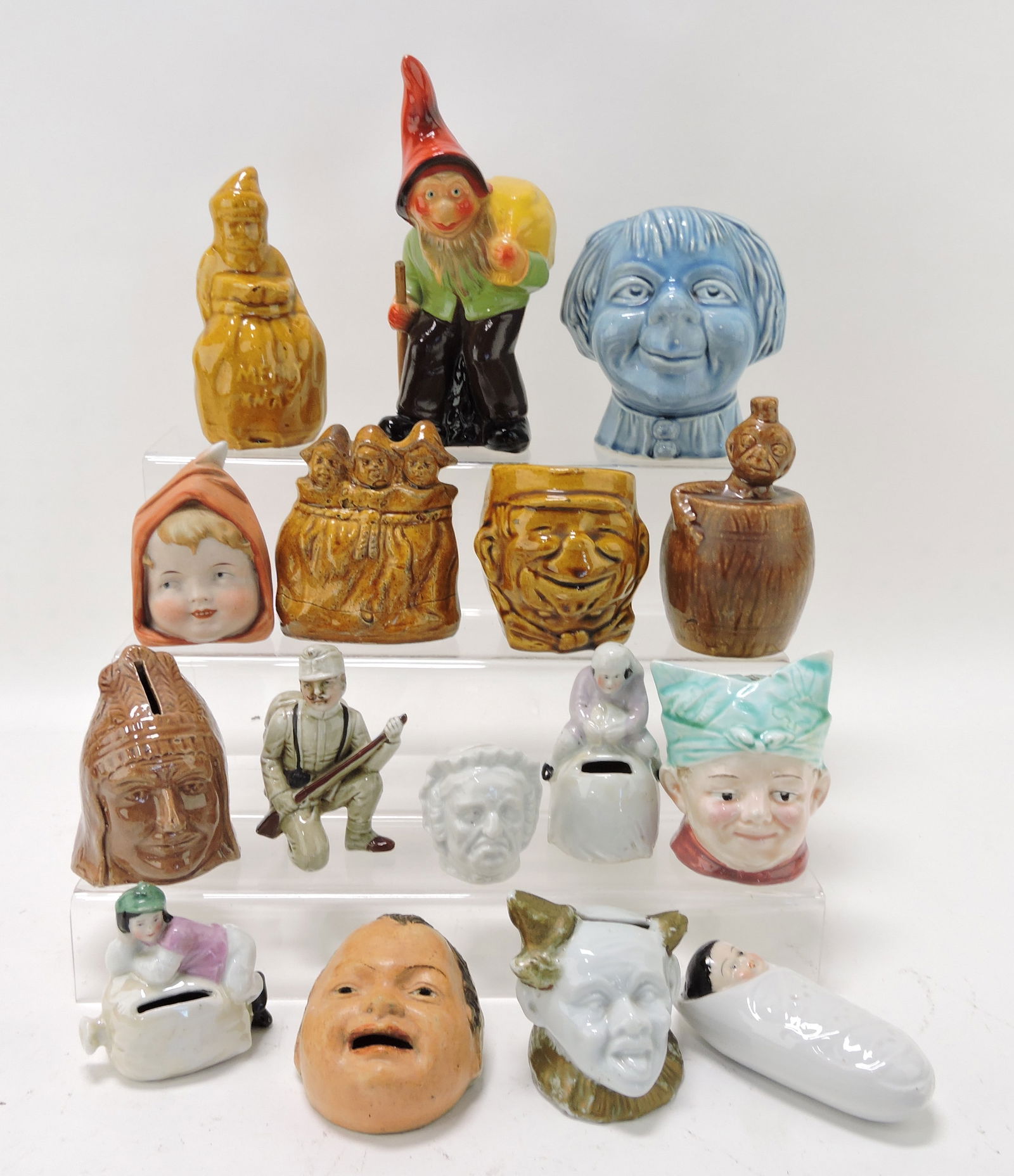 Lot of 16 ceramic banks of people (1 of 1)