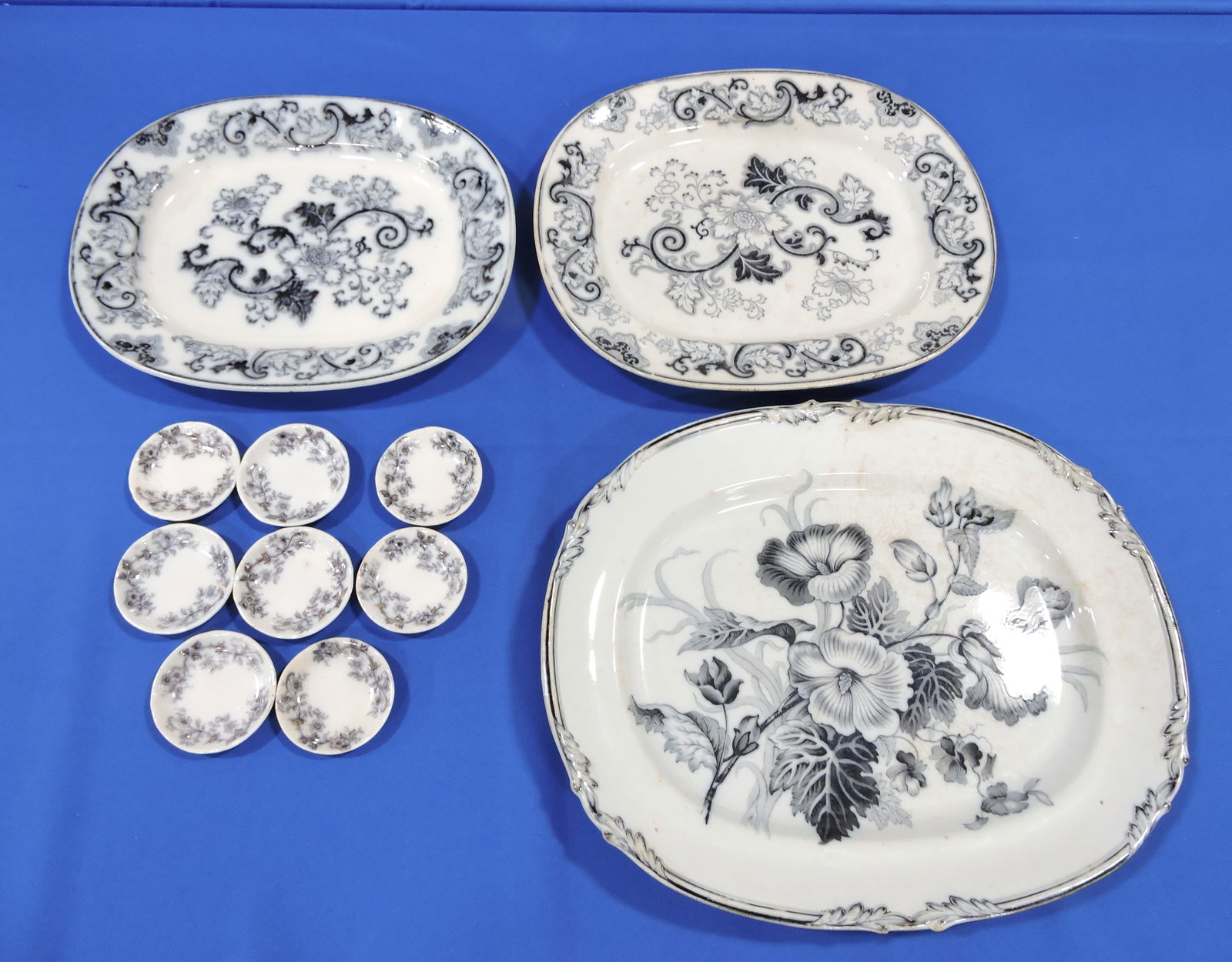 Ironstone transferware lot of 11 pcs, (1 of 1)